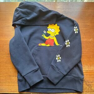 The Simpsons LISA SIMPSON Mad Engine Pullover Hoodie Youth XS Navy Blue EUC